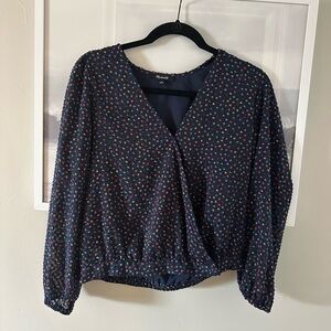 Madewell wrap top - size small - so cute! Perfect for the holidays!